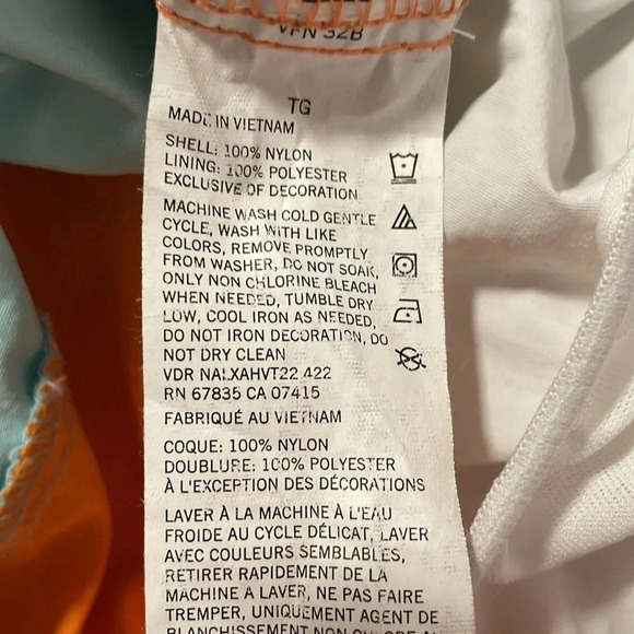 Nautica Blue & Orange Colorblocked Swim Trunks, Size XL - Picture 5 of 8